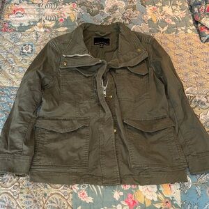 Banana Republic Olive Utility Jacket with Front Pockets